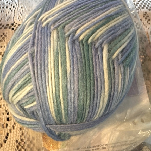 “Hook & Needle Kit Club” Watercolors Felted Bag Kit-yarn, button & directions - Picture 2 of 4